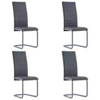 vidaXL Chaises de salle à manger, 4 pcs, gris, similicuir et acier, standard