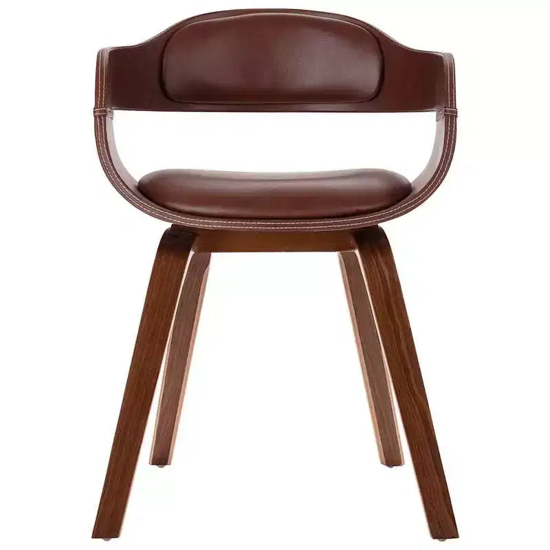 vidaXL Chaise de salle à manger marron Similicuir (100 % polyester), Bois courbé moyen