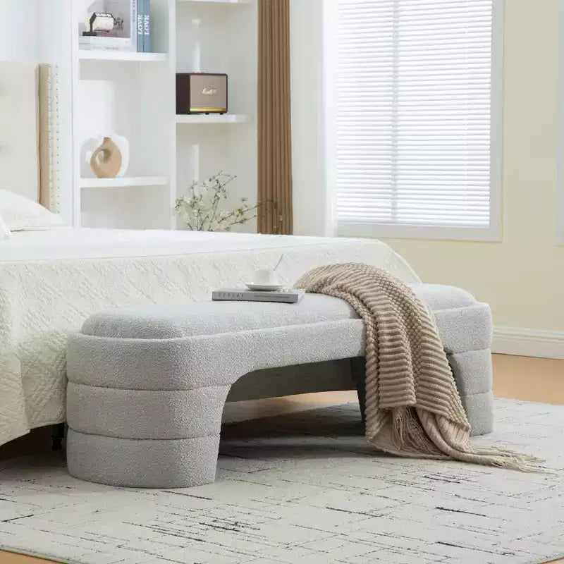 Banc rembourré ModernLuxe – Bout de lit rembourré – Banc minimaliste – Ottoman – Banc d'entrée – Repose-pieds