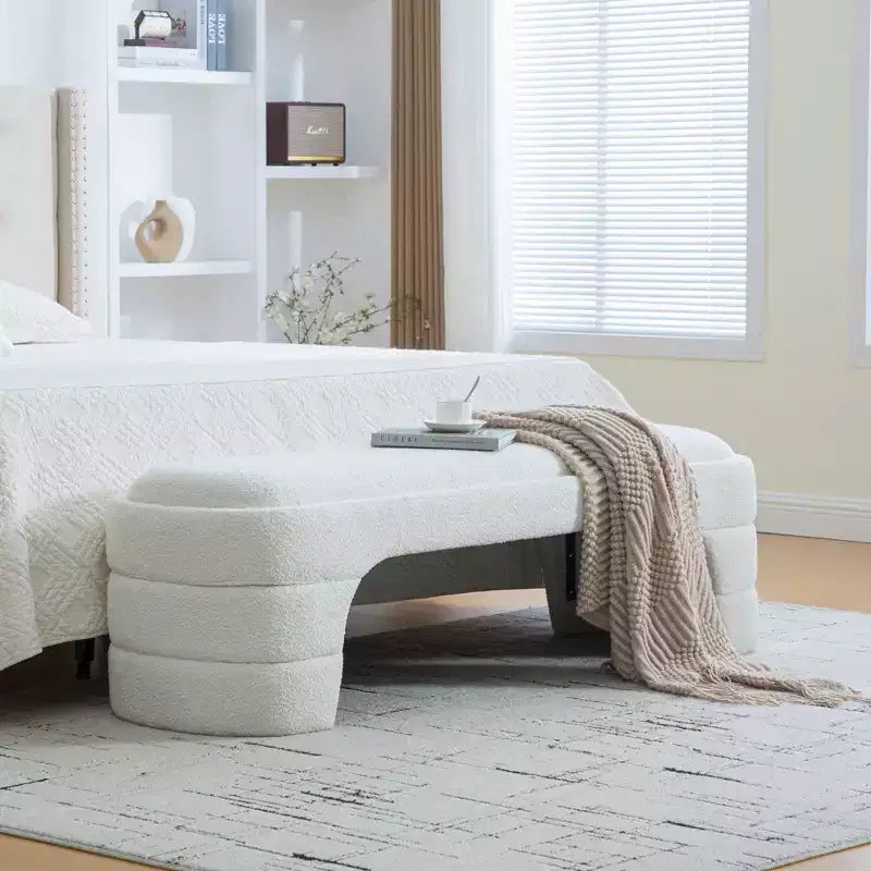 Banc rembourré ModernLuxe – Bout de lit rembourré – Banc minimaliste – Ottoman – Banc d'entrée – Repose-pieds