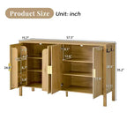 GDFStudio Flores Meuble de Rangement Moderne 57,5, Meuble Buffet 4 Portes avec Crochets Latéraux
