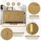 GDFStudio Flores Meuble de Rangement Moderne 57,5, Meuble Buffet 4 Portes avec Crochets Latéraux