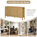 GDFStudio Flores Meuble de Rangement Moderne 57,5, Meuble Buffet 4 Portes avec Crochets Latéraux