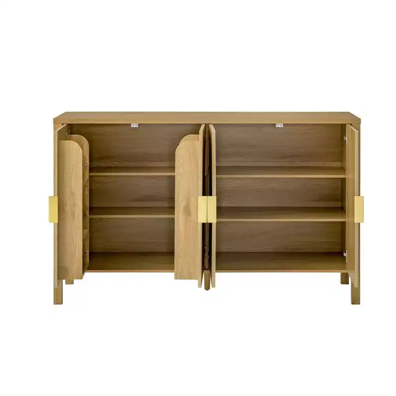 GDFStudio Flores Meuble de Rangement Moderne 57,5, Meuble Buffet 4 Portes avec Crochets Latéraux