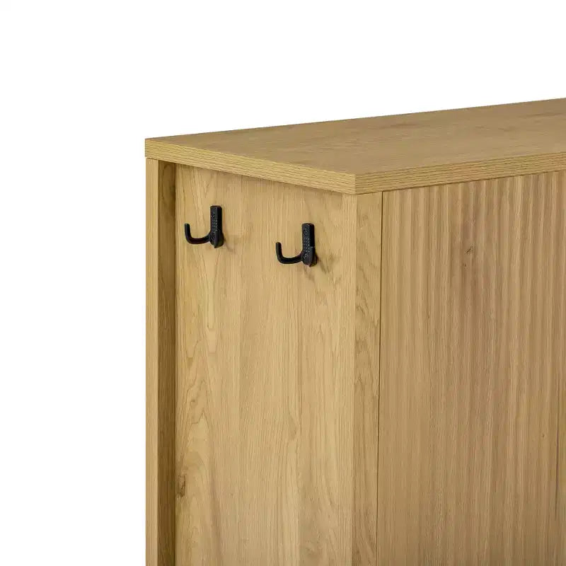 GDFStudio Flores Meuble de Rangement Moderne 57,5, Meuble Buffet 4 Portes avec Crochets Latéraux