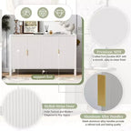 GDFStudio Flores Meuble de Rangement Moderne 57,5, Meuble Buffet 4 Portes avec Crochets Latéraux