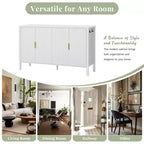 GDFStudio Flores Meuble de Rangement Moderne 57,5, Meuble Buffet 4 Portes avec Crochets Latéraux