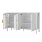 GDFStudio Flores Meuble de Rangement Moderne 57,5, Meuble Buffet 4 Portes avec Crochets Latéraux