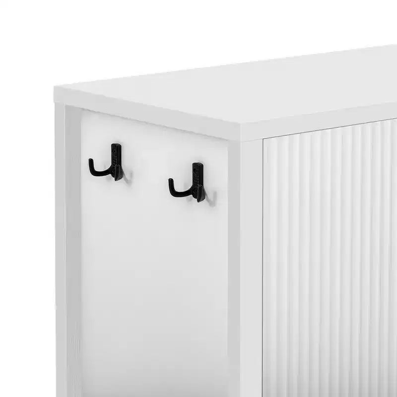 GDFStudio Flores Meuble de Rangement Moderne 57,5, Meuble Buffet 4 Portes avec Crochets Latéraux