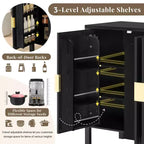 GDFStudio Flores Meuble de Rangement Moderne 57,5, Meuble Buffet 4 Portes avec Crochets Latéraux