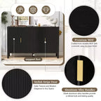 GDFStudio Flores Meuble de Rangement Moderne 57,5, Meuble Buffet 4 Portes avec Crochets Latéraux