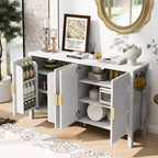 GDFStudio Flores Meuble de Rangement Moderne 57,5, Meuble Buffet 4 Portes avec Crochets Latéraux