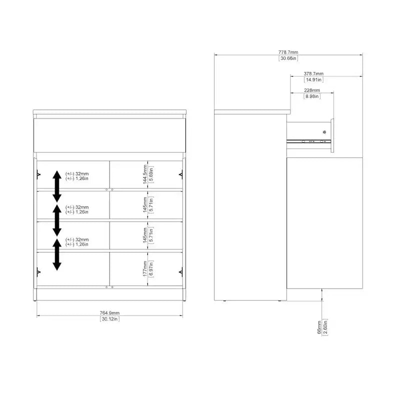 Tvilum, buffet 1 tiroir, 2 portes Scottsdale