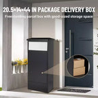 Boîte de dépôt de colis antivol extra large - Acier galvanisé, verrouillable avec serrure à code, boîte aux lettres extérieure sécurisée pour porche ou trottoir - Noir ou blanc