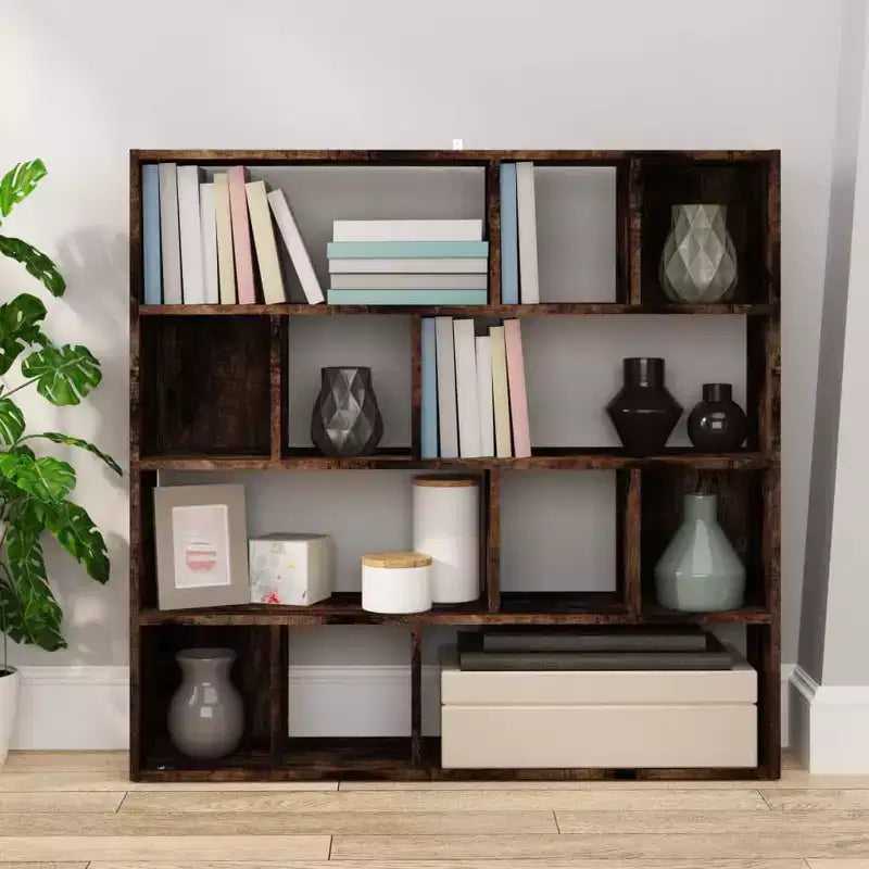 vidaXL Bibliothèque/Séparateur de pièce Chêne fumé 41.3x9.4x40.2