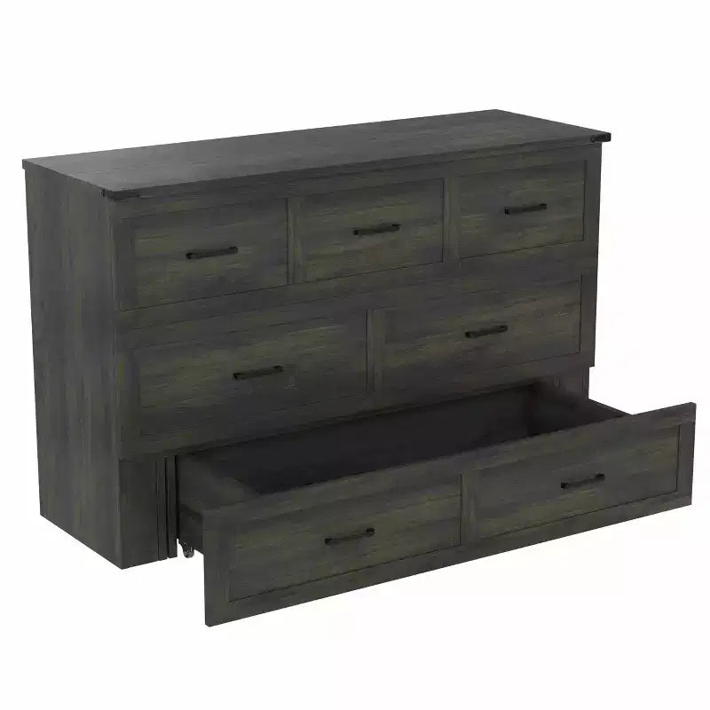 Lit plateforme pliable FAMYYT Queen Size avec station de recharge, tiroir de rangement, montage facile