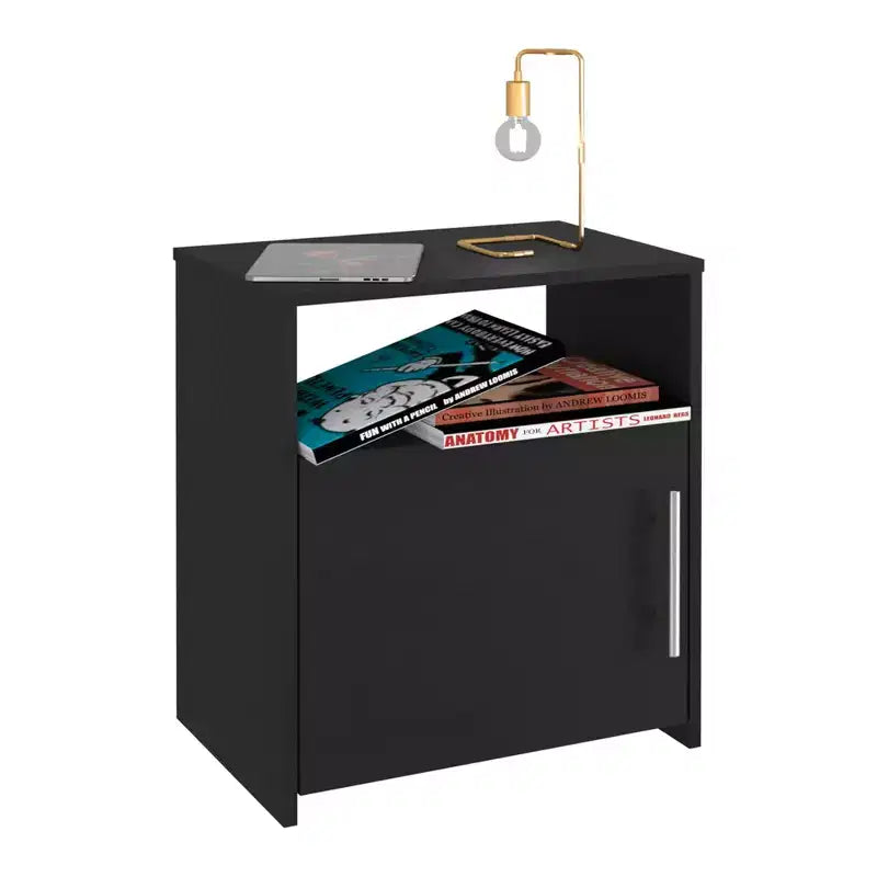 HomeRoots 23 Table de chevet en bois noir