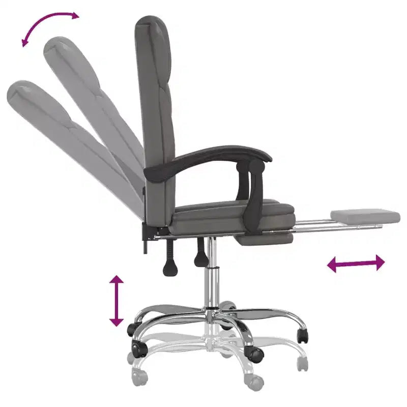 vidaXL Fauteuil de bureau inclinable noir Similicuir, métal, contreplaqué