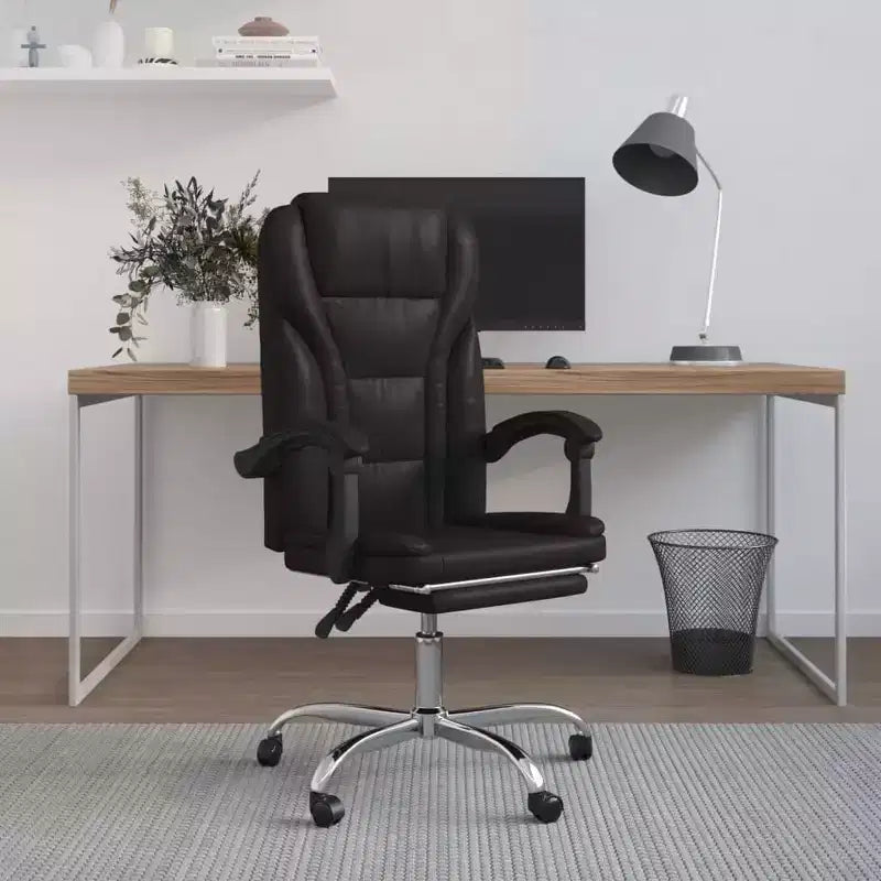 vidaXL Fauteuil de bureau inclinable noir Similicuir, métal, contreplaqué
