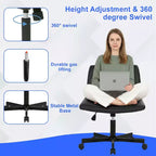 BestMassage Chaise croisée à roulettes, sans accoudoirs, chaise de bureau pivotante réglable en hauteur avec large assise rembourrée pour bureau à domicile