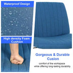 BestMassage Chaise croisée à roulettes, sans accoudoirs, chaise de bureau pivotante réglable en hauteur avec large assise rembourrée pour bureau à domicile