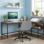 BestMassage Chaise croisée à roulettes, sans accoudoirs, chaise de bureau pivotante réglable en hauteur avec large assise rembourrée pour bureau à domicile