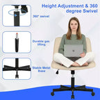 BestMassage Chaise croisée à roulettes, sans accoudoirs, chaise de bureau pivotante réglable en hauteur avec large assise rembourrée pour bureau à domicile