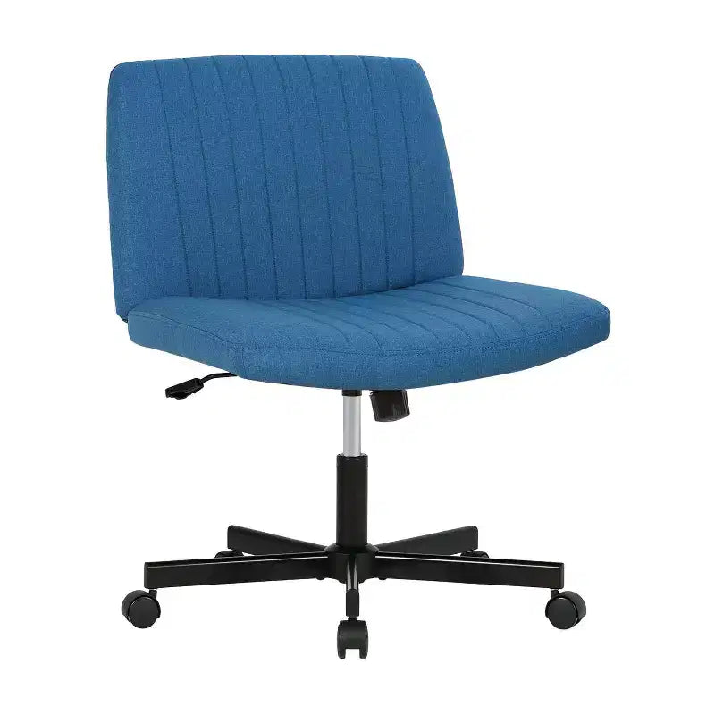 BestMassage Chaise croisée à roulettes, sans accoudoirs, chaise de bureau pivotante réglable en hauteur avec large assise rembourrée pour bureau à domicile