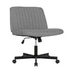 BestMassage Chaise croisée à roulettes, sans accoudoirs, chaise de bureau pivotante réglable en hauteur avec large assise rembourrée pour bureau à domicile
