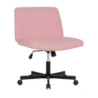 BestMassage Chaise croisée à roulettes, sans accoudoirs, chaise de bureau pivotante réglable en hauteur avec large assise rembourrée pour bureau à domicile