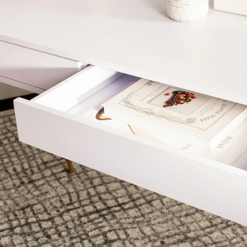 Bureau à 2 tiroirs Ladonna en pin naturel