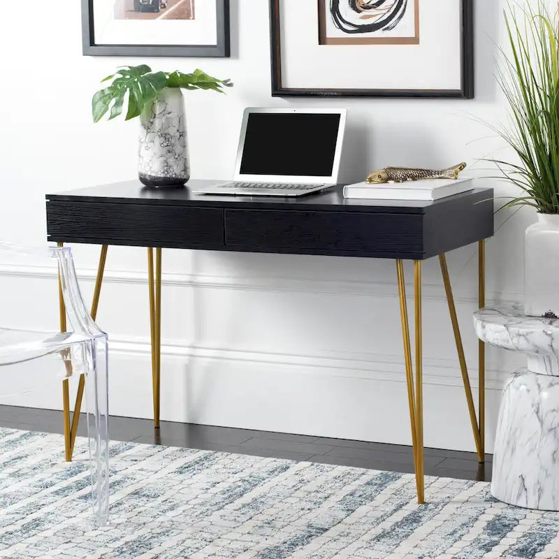 Bureau à 2 tiroirs Ladonna en pin naturel