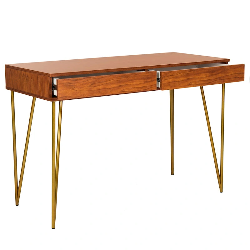 Bureau à 2 tiroirs Ladonna en pin naturel