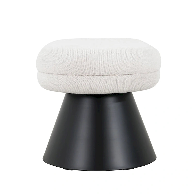 Pouf d'entrée rembourré Nathan avec pieds en fer noir
