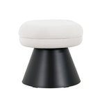 Pouf d'entrée rembourré Nathan avec pieds en fer noir