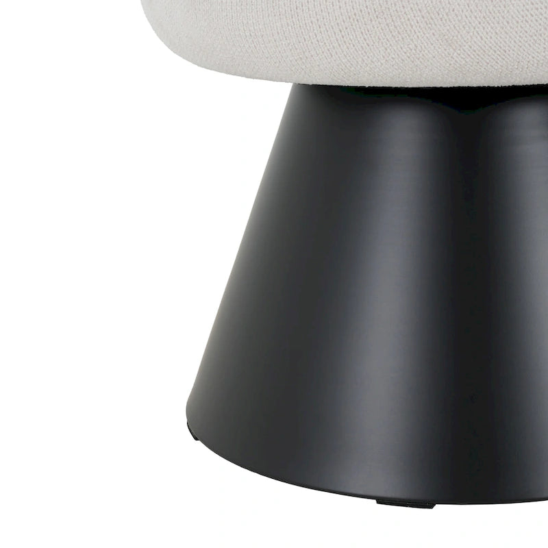 Pouf d'entrée rembourré Nathan avec pieds en fer noir