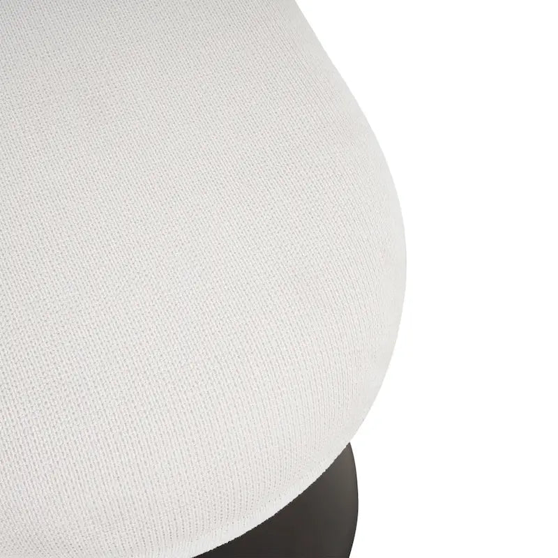 Pouf d'entrée rembourré Nathan avec pieds en fer noir