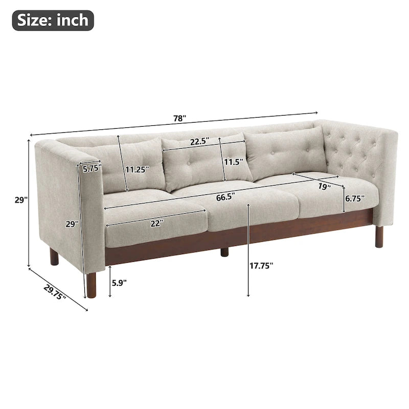 Canapé Moderne capitonné en tissu