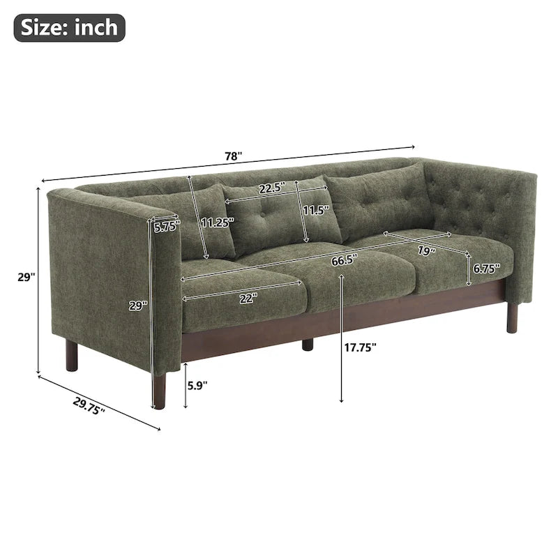 Canapé Moderne capitonné en tissu