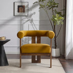 Fauteuil d'appoint Gilbert moderne à accoudoirs ronds et rembourré