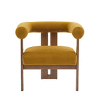Fauteuil d'appoint Gilbert moderne à accoudoirs ronds et rembourré