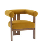 Fauteuil d'appoint Gilbert moderne à accoudoirs ronds et rembourré