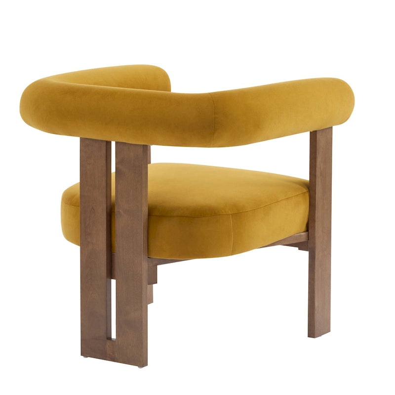 Fauteuil d'appoint Gilbert moderne à accoudoirs ronds et rembourré