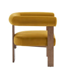 Fauteuil d'appoint Gilbert moderne à accoudoirs ronds et rembourré