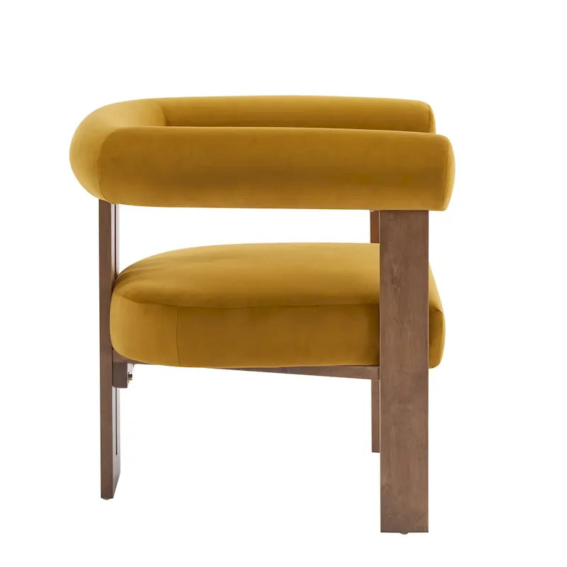 Fauteuil d'appoint Gilbert moderne à accoudoirs ronds et rembourré