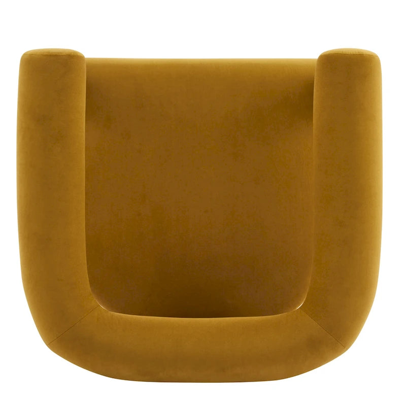 Fauteuil d'appoint Gilbert moderne à accoudoirs ronds et rembourré