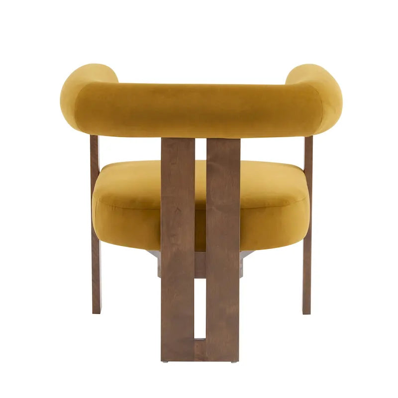 Fauteuil d'appoint Gilbert moderne à accoudoirs ronds et rembourré