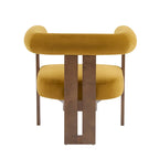 Fauteuil d'appoint Gilbert moderne à accoudoirs ronds et rembourré