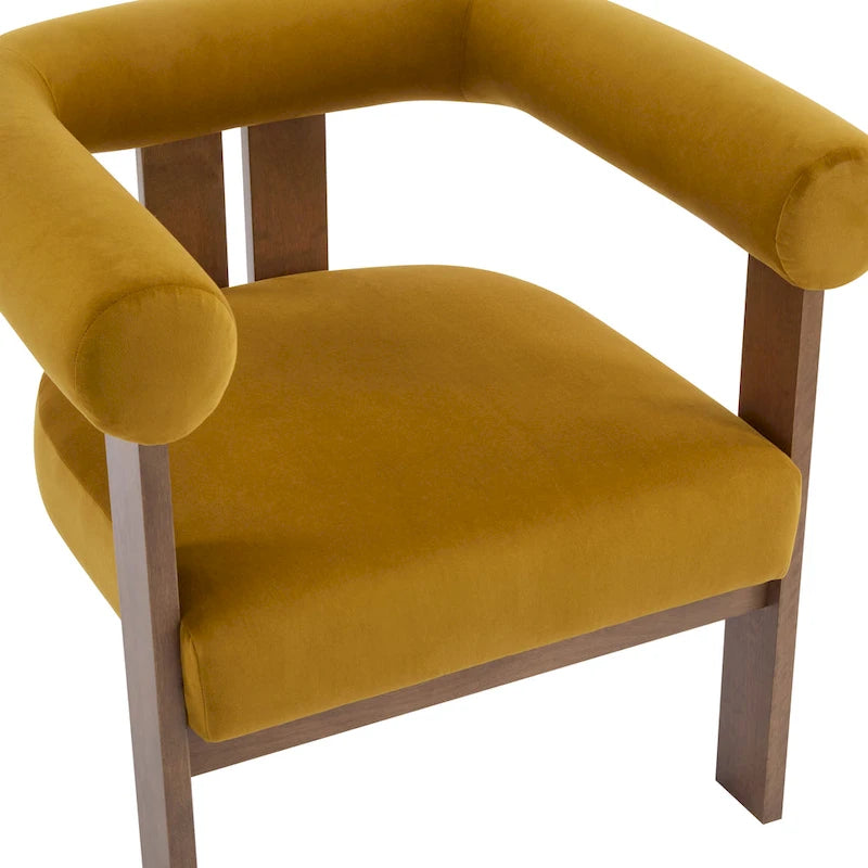 Fauteuil d'appoint Gilbert moderne à accoudoirs ronds et rembourré