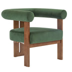 Fauteuil d'appoint Gilbert moderne à accoudoirs ronds et rembourré